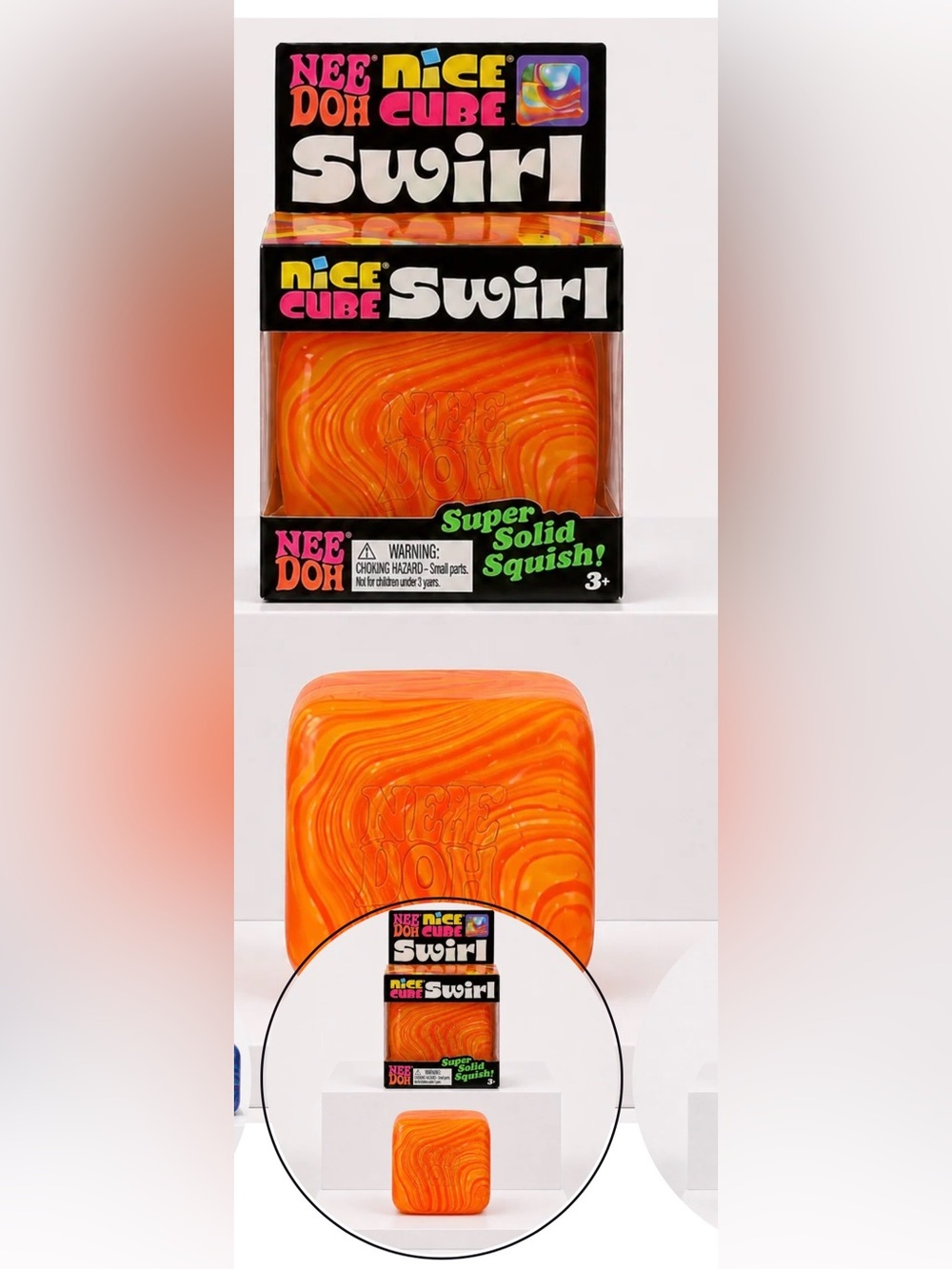 NWT NeeDoh Nice Cube Swirl-orange